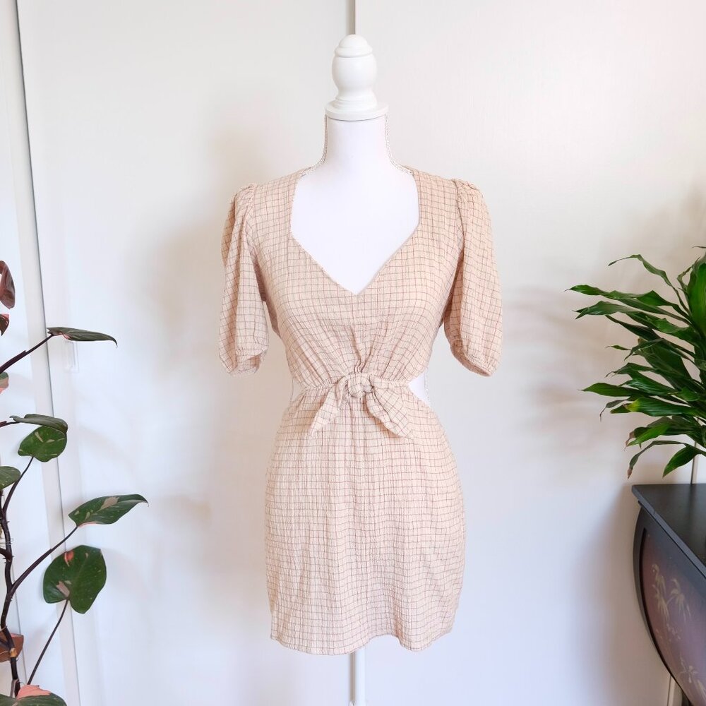 🌸 Cute Coord style Zara Summer Dress - Check with Puff Sleeves and Low Back 🌸